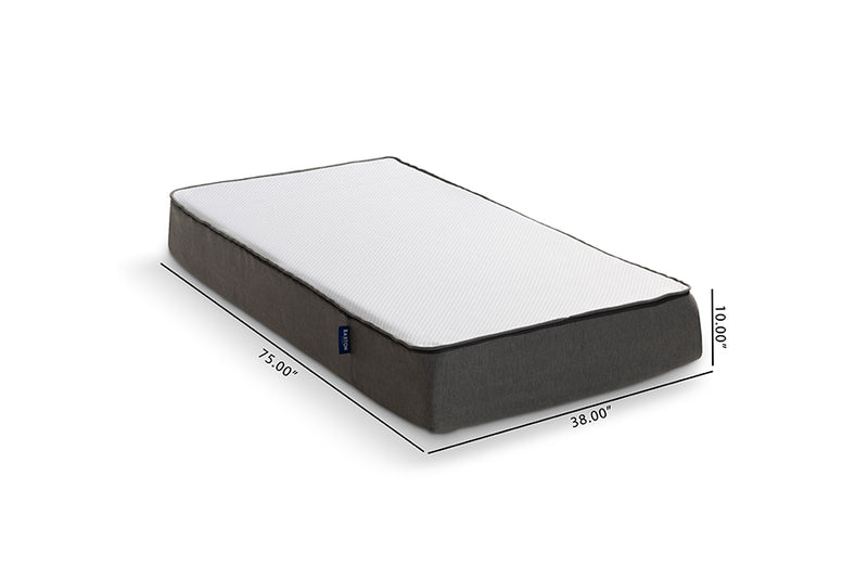 Baxton Studio Cara 10-Inch Triple Layered Hypoallergenic Twin Size Memory Foam Mattress