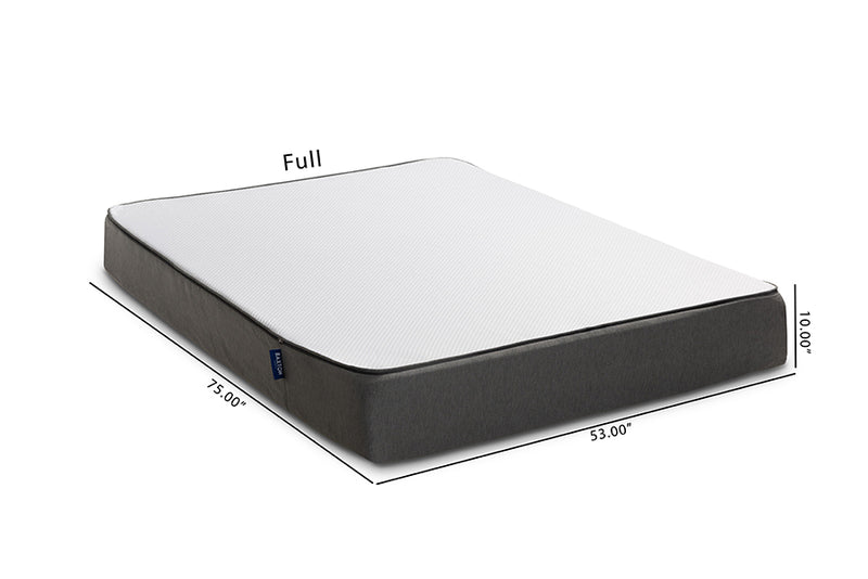 Baxton Studio Cara 10-Inch Triple Layered Hypoallergenic Full Size Memory Foam Mattress