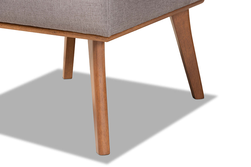 Baxton Studio Odessa Mid-Century Modern Grey Fabric Upholstered and Walnut Brown Finished Wood Dining Chair