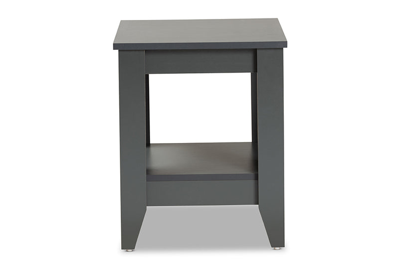 Baxton Studio Audra Modern and Contemporary Grey Finished Wood Living Room End Table