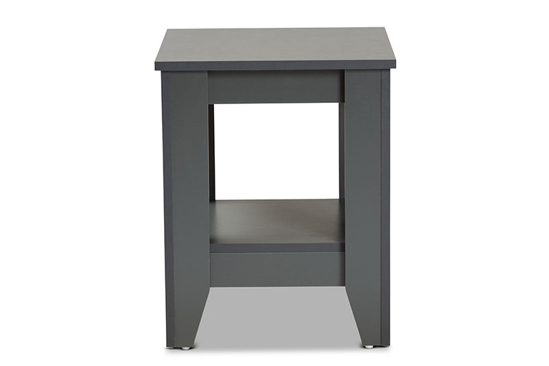 Baxton Studio Audra Modern and Contemporary Grey Finished Wood Living Room End Table