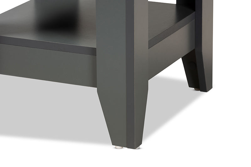 Baxton Studio Audra Modern and Contemporary Grey Finished Wood Living Room End Table