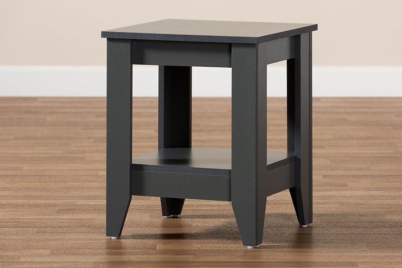 Baxton Studio Audra Modern and Contemporary Grey Finished Wood Living Room End Table