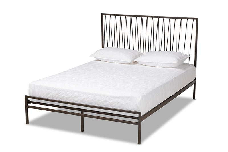 Baxton Studio Jeanette Modern and Contemporary Black Finished Metal Full Size Platform Bed