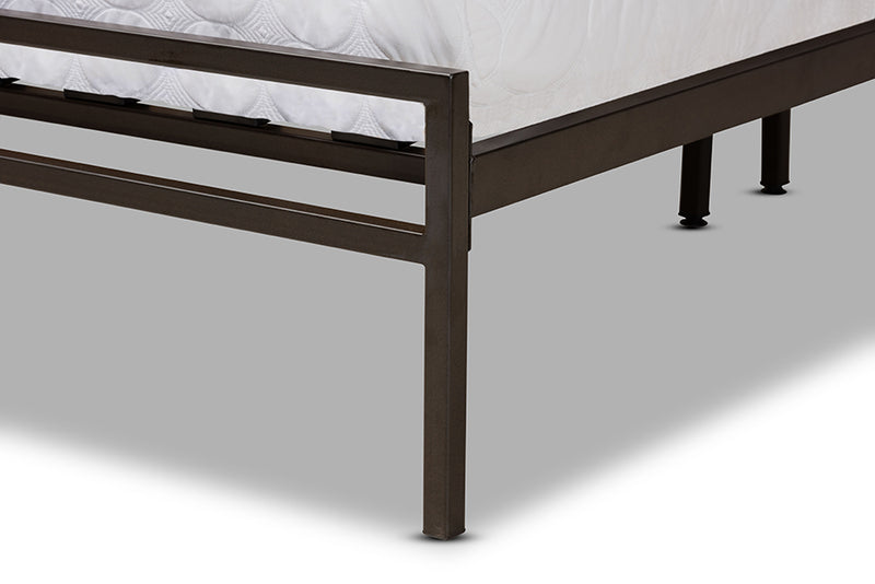Baxton Studio Jeanette Modern and Contemporary Black Finished Metal Full Size Platform Bed