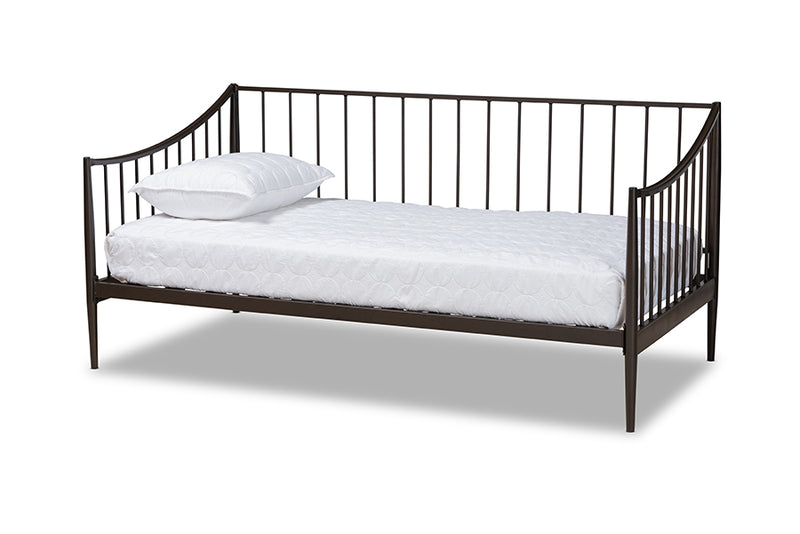 Baxton Studio Rupert Vintage Industrial Black Metal Daybed