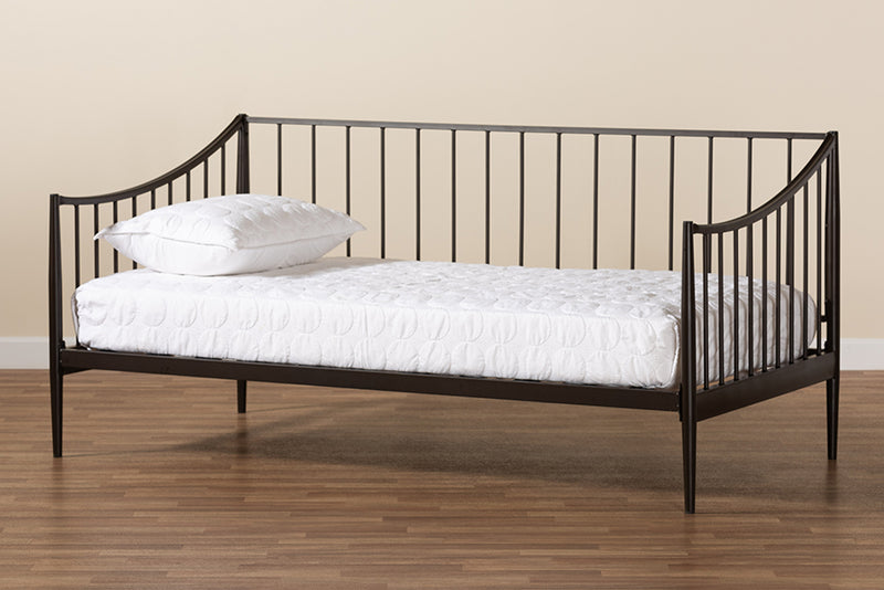 Baxton Studio Rupert Vintage Industrial Black Metal Daybed