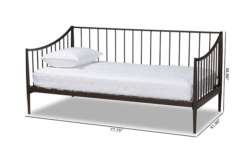 Baxton Studio Rupert Vintage Industrial Black Metal Daybed