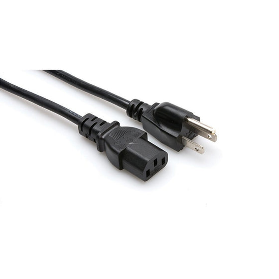 Hosa PWC-148 18 AWG, IEC C13 to NEMA 5-15P Power Cord, 8 feet