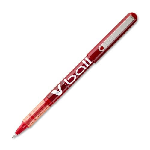 Pilot VBall Liquid Ink Stick Rolling Ball Pens, Extra Fine Point, Red Ink, Dozen Box (35202)