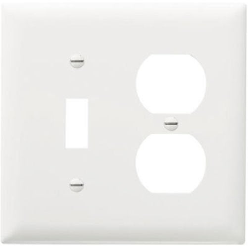 Legrand - Pass & Seymour SPO18WU Plastic Wall Plate Jumbo Two Gang Toggle/Duplex with Out Line, White