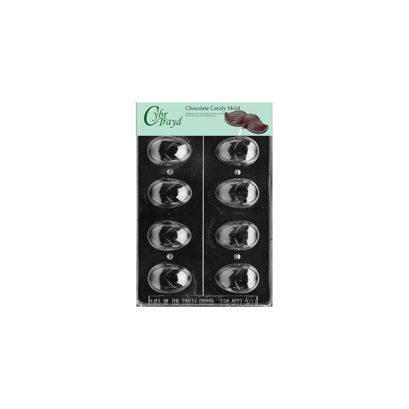 Cybrtrayd Life of the Party E420 3D Plain Eggs Easter Chocolate Candy Mold in Sealed Protective Poly Bag Imprinted with Copyrighted Cybrtrayd Molding Instructions