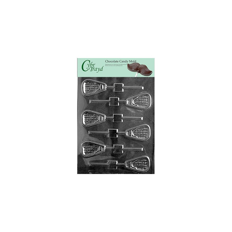 Cybrtrayd S099 Lacrosse Lolly Chocolate Candy Mold with Exclusive Cybrtrayd Copyrighted Chocolate Molding Instructions