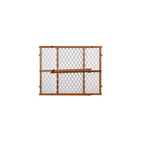 Supergate Wood Frame Diamond Mesh Gate, Fits Spaces between 26.5" to 42" Wide and 23" High