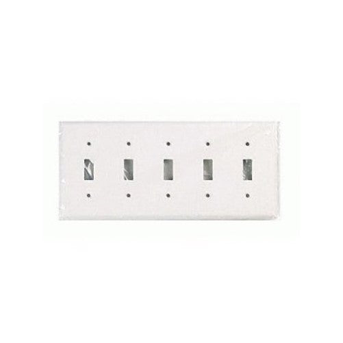 Cooper Wiring 2155w-box "5-toggle" Standard-size Thermoset Wallplate - White