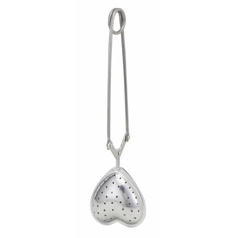 HIC Long Handled Snap Tea Infuser, Heart, 18/8 Stainless Steel Mesh, 1.75-Inch