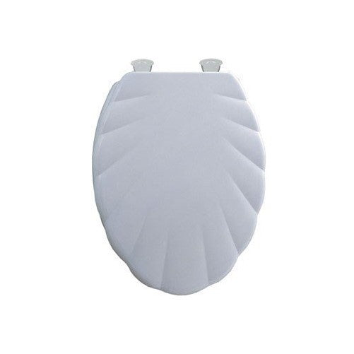 Mayfair Shell Molded Wood Seat Elongated, Sculptured Durable Multi Coat Enamel White