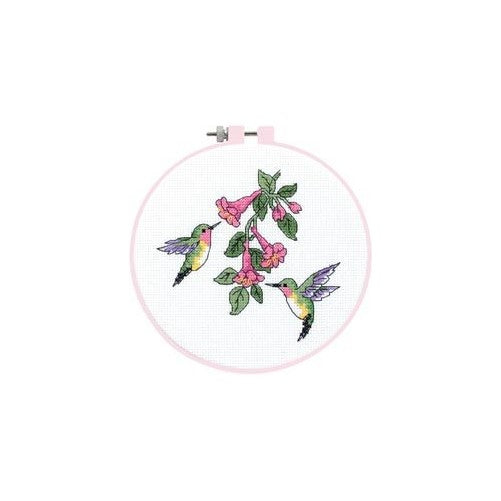 Dimensions Learn-A-Craft Hummingbird Duo Counted X-Stitch Kit-6 Inch x6 Inch