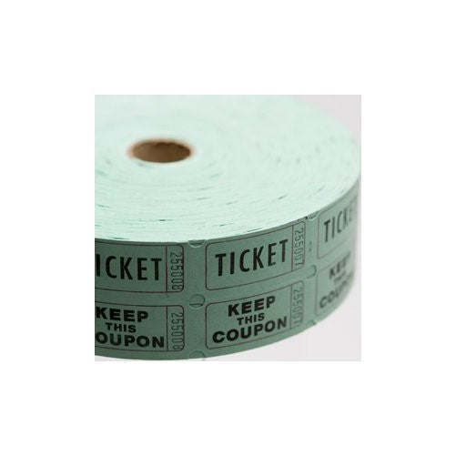 Double Raffle Ticket - Green (2000 per package)