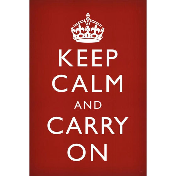 Keep Calm & Carry On Red Poster Art Print
