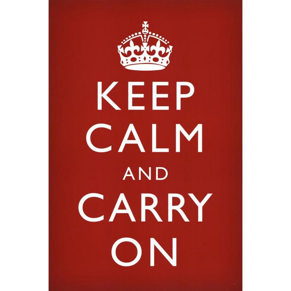 Keep Calm & Carry On Red Poster Art Print