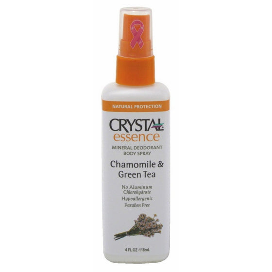 Crystal Deodorant Essence Spray 4 Ounce Chamomile/Green Tea (118ml)