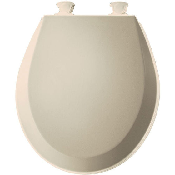 Bemis 500EC146 Molded Wood Round Toilet Seat With Easy Clean and Change Hinge, Almond