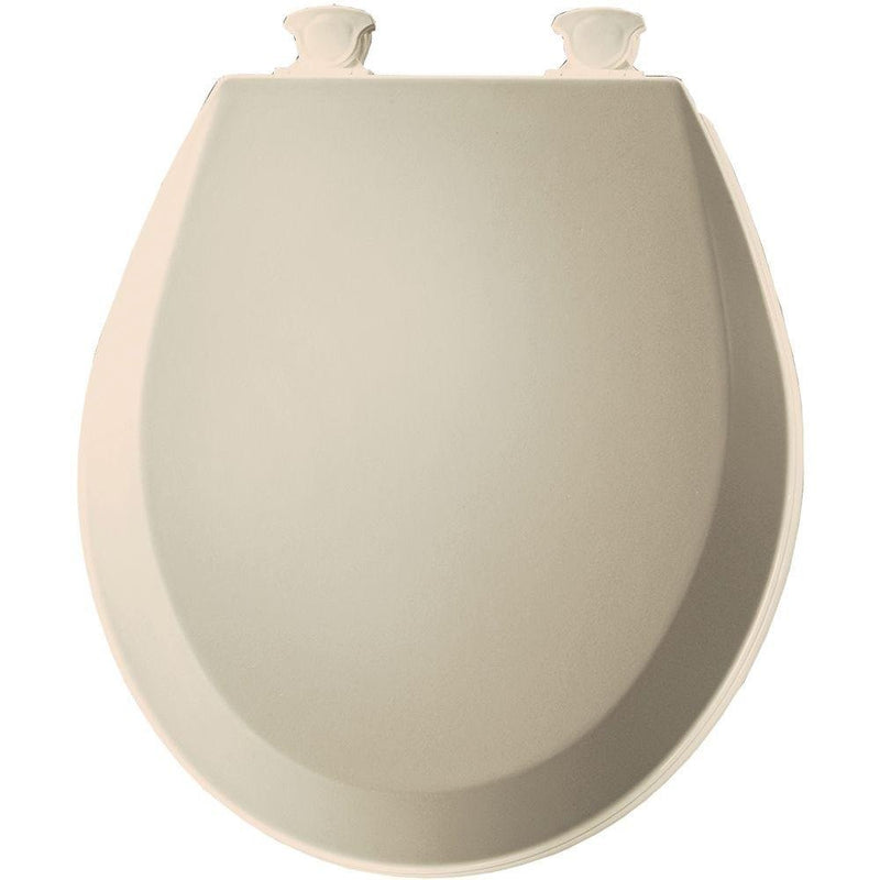 Bemis 500EC146 Molded Wood Round Toilet Seat With Easy Clean and Change Hinge, Almond