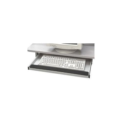 Buddy Products Keyboard Drawer with Wrist Rest, Static-Dissipating Steel, 10 x 22 Inches, Platinum (9653-32)