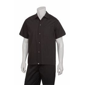Chef Works Men's Utility Cook Shirt, Black, Large