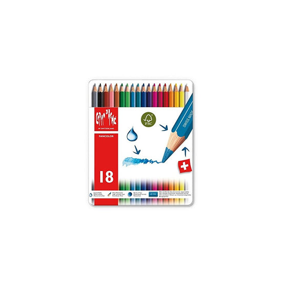 Caran d'Ache Fancolor Color Pencils, 18 Colors