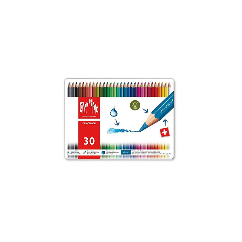Caran d'Ache Fancolor Color Pencils, 30 Colors