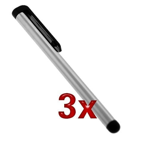 GTMax Silver Touch Screen Stylus Pen - 3 Pack for Verizon Motorola Droid Bionic