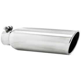 MBRP T5147 3.5" O.D. 2.25" Inlet 12" Length T304 Stainless Steel Angled Cut Rolled End Clampless Exhaust Tip