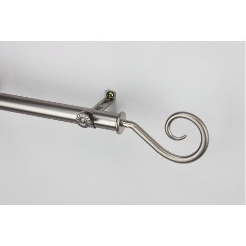 Modern Curl Curtain Rod Size: 66" - 120", Color: Satin Nickel