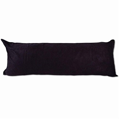 Black Microsuede Body Pillow Cover Zippers (20x54) by Beauty-Bedding