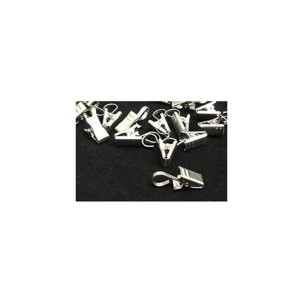 Rod Décor - 24 Curtain Clips w/ Hook - Satin Nickel