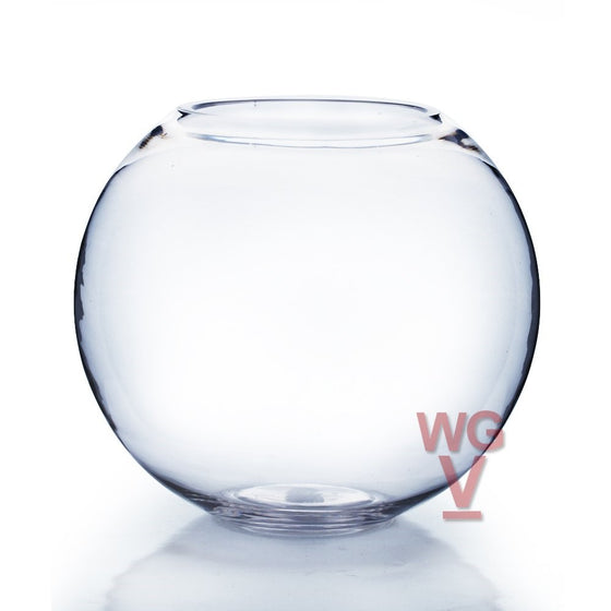 WGV Clear Bubble Bowl Glass Vase, 6-Inch with Glass Cleaning Cloth