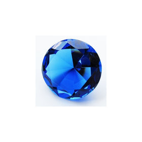 1 X Big 100mm Cobalt Blue 100 mm Cut Glass Crystal Giant Diamond Jewel Paperweight by Tendygift