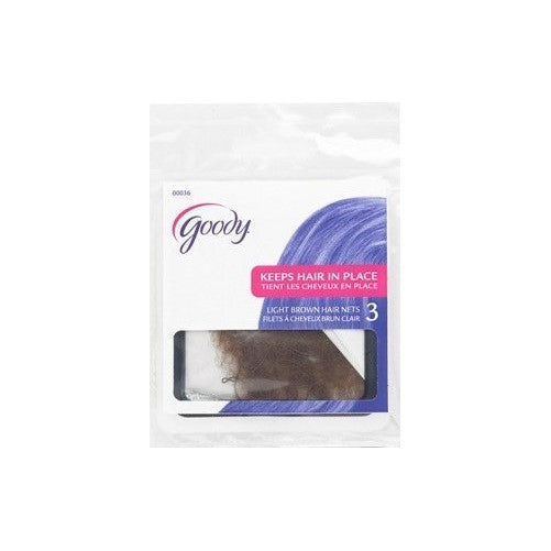 Goody Hair Nets - 3 Count - Light Brown