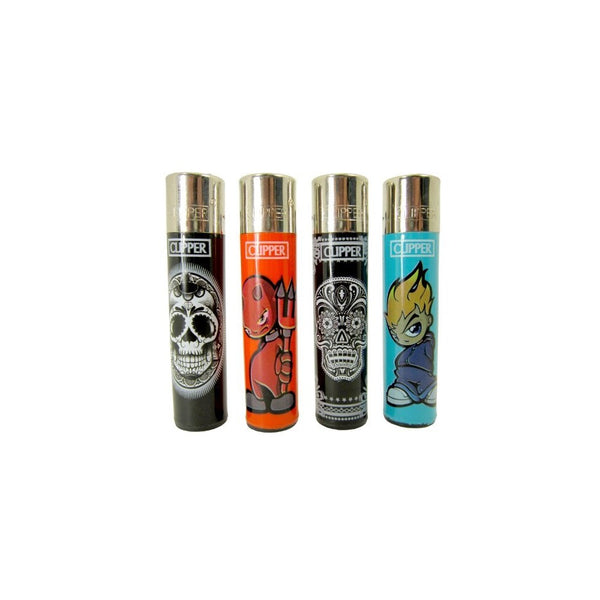 Bundle - 4 Items - Clipper Lighter "Skulls" Collection