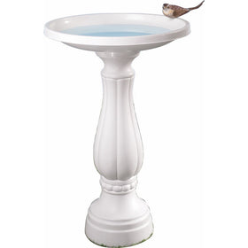 Bloem Promo Bird Bath with Pedestal, 25" x 17", White (270-10)