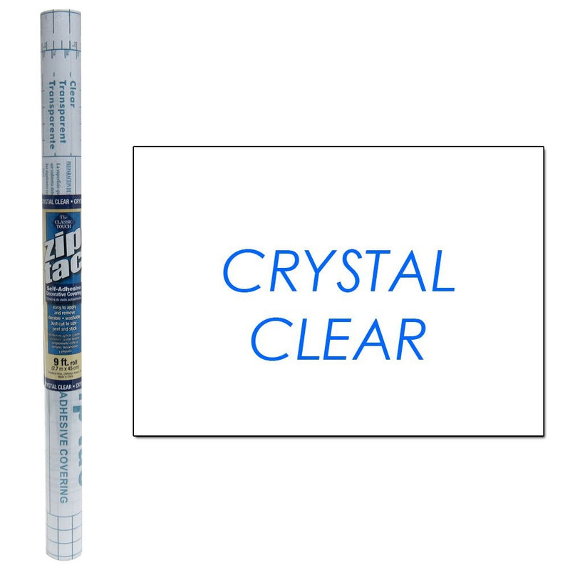 Zip Tac Self-Adhesive Shelf Liner - 9ft x17.75in (Crystal Clear)