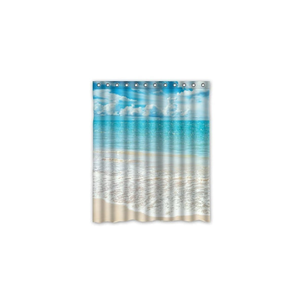 Shower Curtain Beach Theme Custom Ocean Waves California Paradise Custom Polyester waterproof Bath Rings Included 60" x 72"