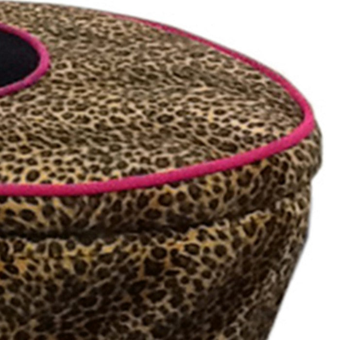 Animal Print High Heel Shaped Chair with Storage, Brown and Black