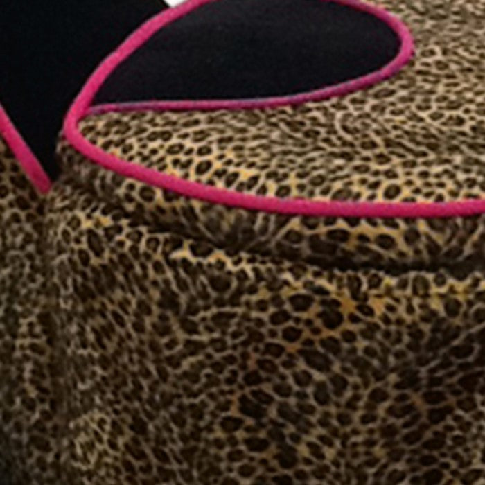 Animal Print High Heel Shaped Chair with Storage, Brown and Black