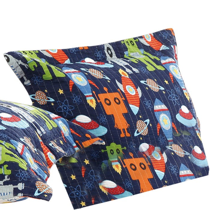 20 X 26 Cotton Filled Pillow Sham with Animated Robot Prints, Multicolor