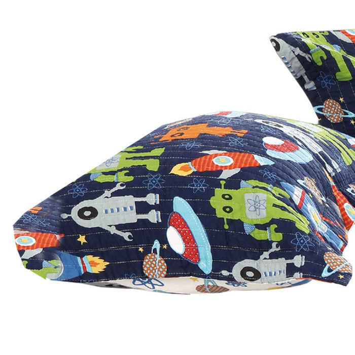 20 X 26 Cotton Filled Pillow Sham with Animated Robot Prints, Multicolor