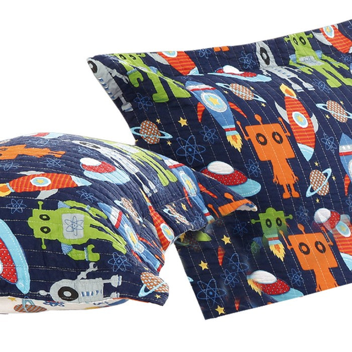 20 X 26 Cotton Filled Pillow Sham with Animated Robot Prints, Multicolor