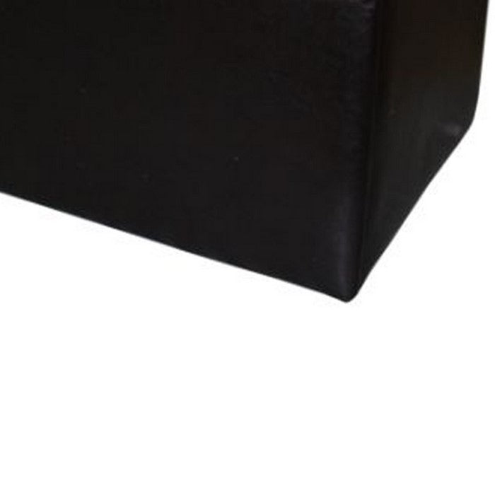 Wooden Shoe Storage Bench with Tufted Leatherette Seating, Dark Brown